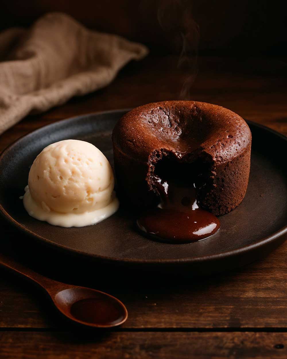 coulant chocolate y helado de coco - La Llar de l'All i Oli Restaurant Badalona