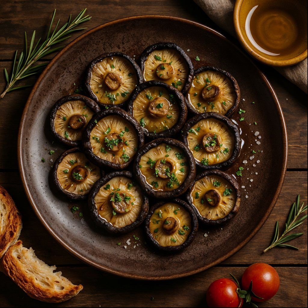 Setas de roble a la brasa